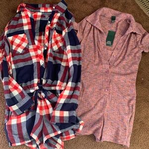 Set of two rompers!   One long sleeve and one short sleeve!  Never worn .